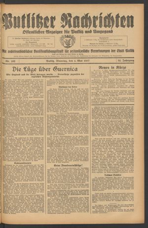 Putlitzer Nachrichten on May 4, 1937