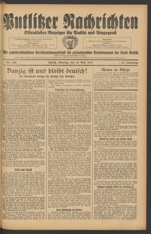 Putlitzer Nachrichten on May 10, 1937