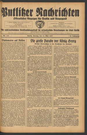 Putlitzer Nachrichten on May 21, 1937