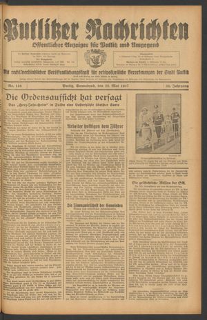 Putlitzer Nachrichten on May 22, 1937