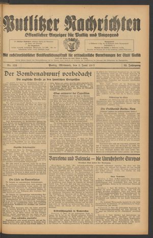 Putlitzer Nachrichten vom 02.06.1937