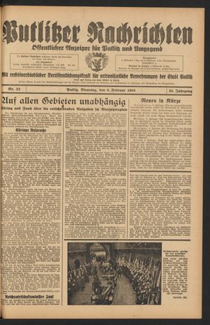 Putlitzer Nachrichten on Feb 8, 1938