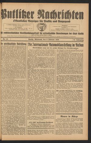 Putlitzer Nachrichten on Feb 9, 1938