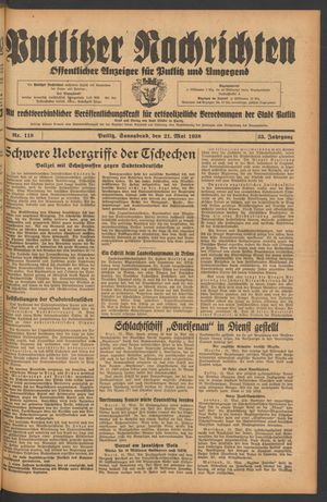 Putlitzer Nachrichten on May 21, 1938