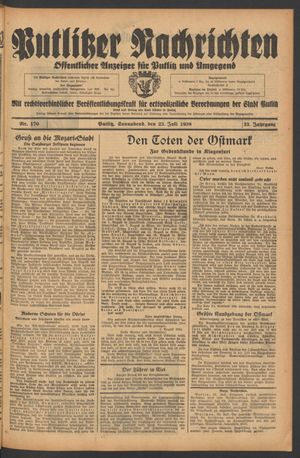Putlitzer Nachrichten vom 23.07.1938
