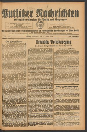 Putlitzer Nachrichten on Jun 13, 1939