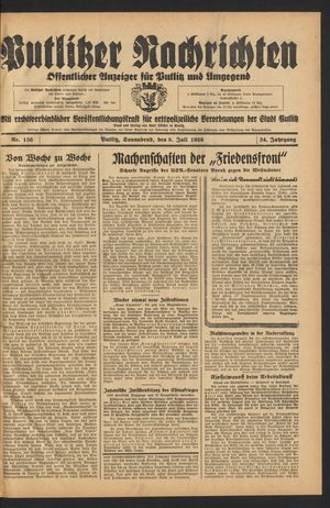Putlitzer Nachrichten on Jul 8, 1939