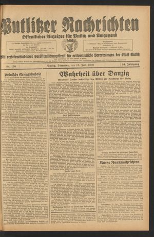 Putlitzer Nachrichten vom 25.07.1939