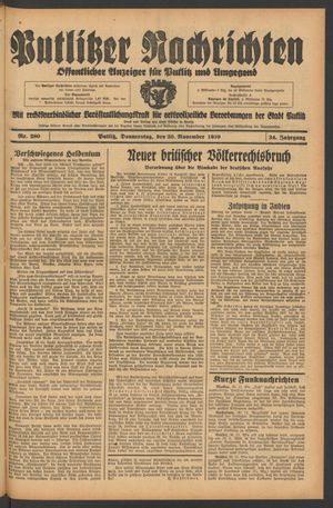 Putlitzer Nachrichten on Nov 30, 1939