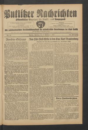 Putlitzer Nachrichten on Feb 9, 1940