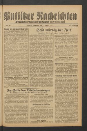Putlitzer Nachrichten on Mar 12, 1940