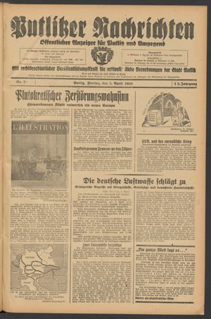 Putlitzer Nachrichten vom 05.04.1940