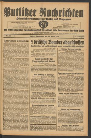 Putlitzer Nachrichten on Apr 13, 1940