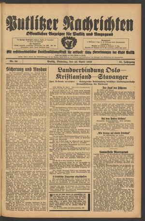 Putlitzer Nachrichten on Apr 23, 1940
