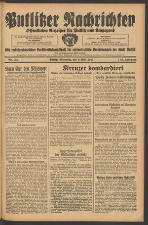 Putlitzer Nachrichten vom 08.05.1940