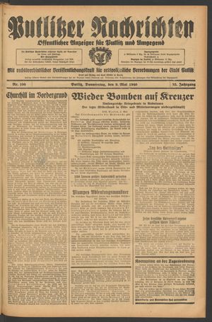 Putlitzer Nachrichten vom 09.05.1940