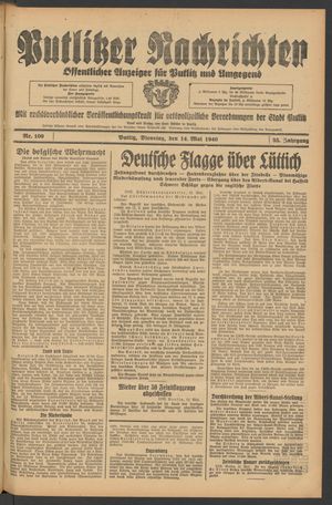 Putlitzer Nachrichten vom 14.05.1940