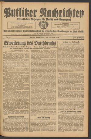 Putlitzer Nachrichten vom 23.05.1940