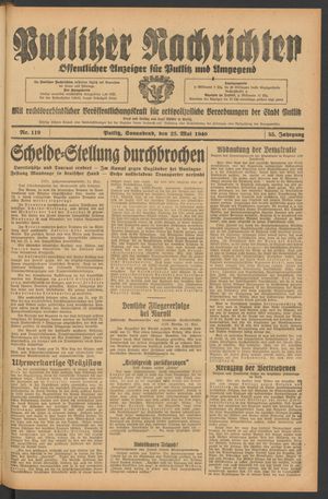 Putlitzer Nachrichten vom 25.05.1940