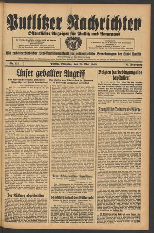 Putlitzer Nachrichten on May 28, 1940