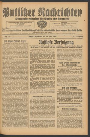 Putlitzer Nachrichten on Jun 12, 1940