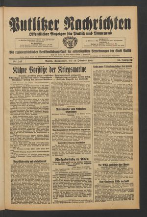 Putlitzer Nachrichten vom 19.10.1940