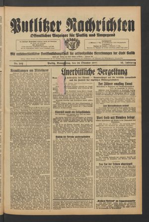 Putlitzer Nachrichten vom 24.10.1940