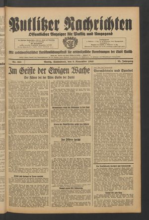 Putlitzer Nachrichten vom 09.11.1940