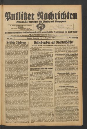 Putlitzer Nachrichten on Dec 16, 1940