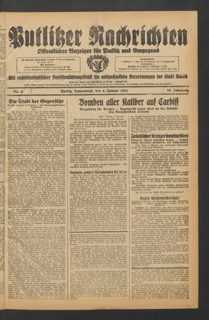 Putlitzer Nachrichten on Jan 4, 1941