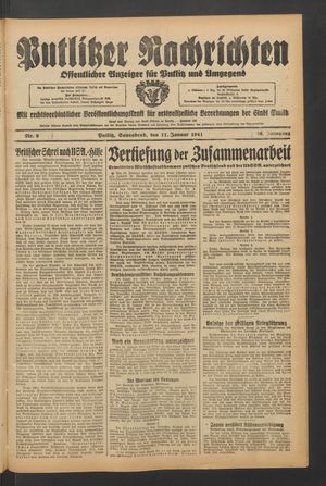 Putlitzer Nachrichten vom 11.01.1941