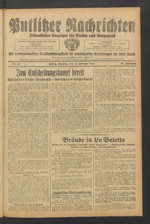 Putlitzer Nachrichten vom 10.02.1941