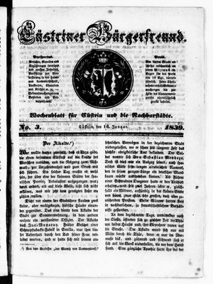 Cüstriner Bürgerfreund on Jan 16, 1839