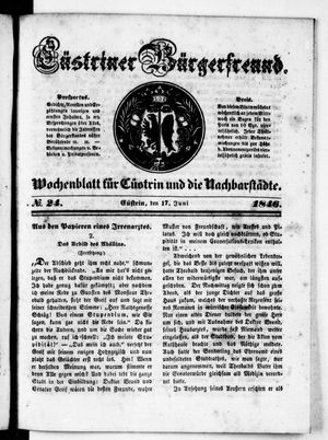 Cüstriner Bürgerfreund vom 17.06.1846