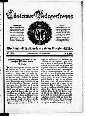 Cüstriner Bürgerfreund on Nov 18, 1846