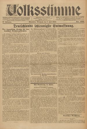 Volksstimme vom 07.07.1920