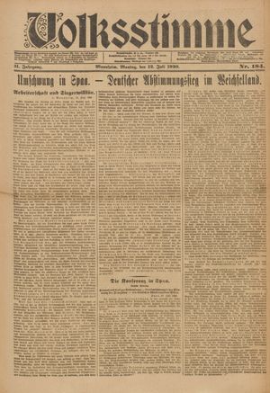 Volksstimme vom 12.07.1920