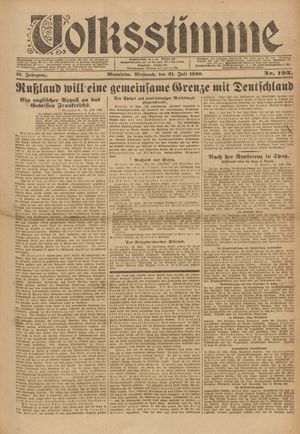 Volksstimme vom 21.07.1920