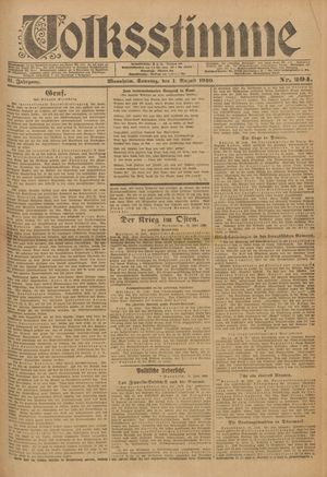 Volksstimme vom 01.08.1920