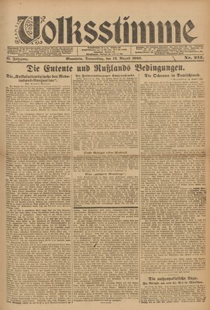 Volksstimme vom 12.08.1920