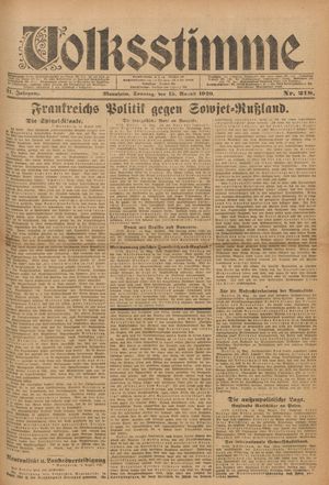 Volksstimme vom 15.08.1920
