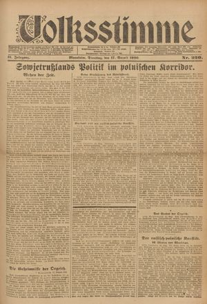 Volksstimme vom 17.08.1920