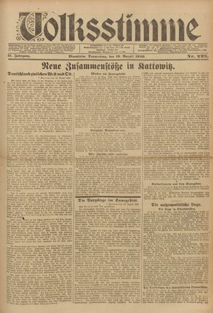 Volksstimme vom 19.08.1920