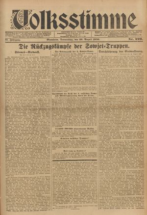 Volksstimme vom 26.08.1920