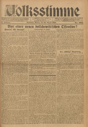 Volksstimme vom 30.08.1920