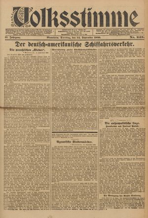 Volksstimme vom 14.09.1920