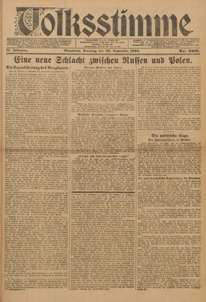 Volksstimme vom 26.09.1920