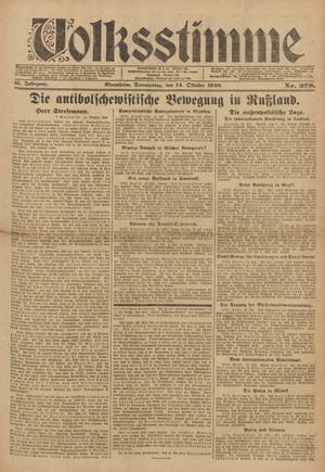 Volksstimme vom 14.10.1920