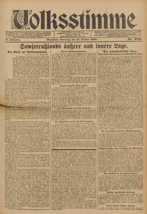 Volksstimme vom 19.10.1920