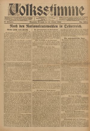 Volksstimme vom 20.10.1920